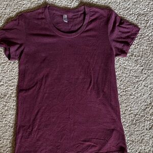 American Apparel Short Sleeve Crewneck Tee in Plum